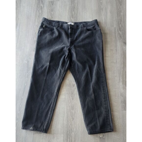 2- LL Bean Mens Jeans 42x28 Medium Wash Blue/ Black - See Current Measurements - Picture 9 of 10